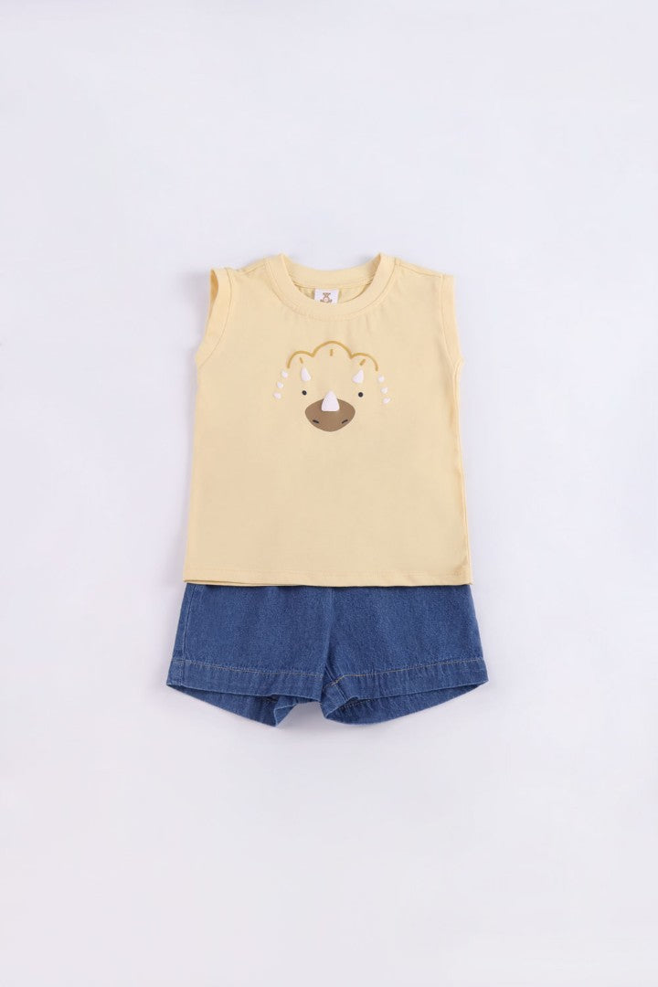 Graphic T-Shirt with Short Suit Set